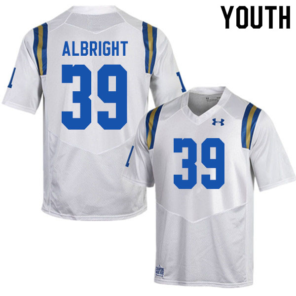 Youth #39 Barret Albright UCLA Bruins College Football Jerseys Sale-White - Click Image to Close